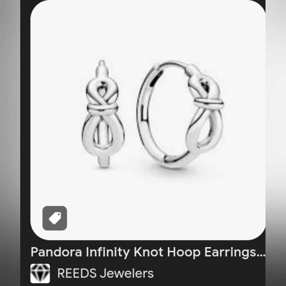 Pandora Silver Infinity Knot Hoop Earrings